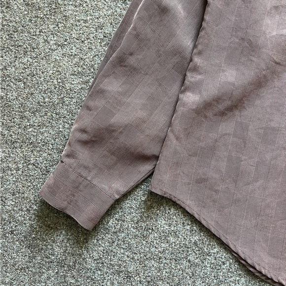 Vintage Anna Button Up Blouse Shirt Top Womens XL Checkered Pattern 90s Workwear - Picture 2 of 16